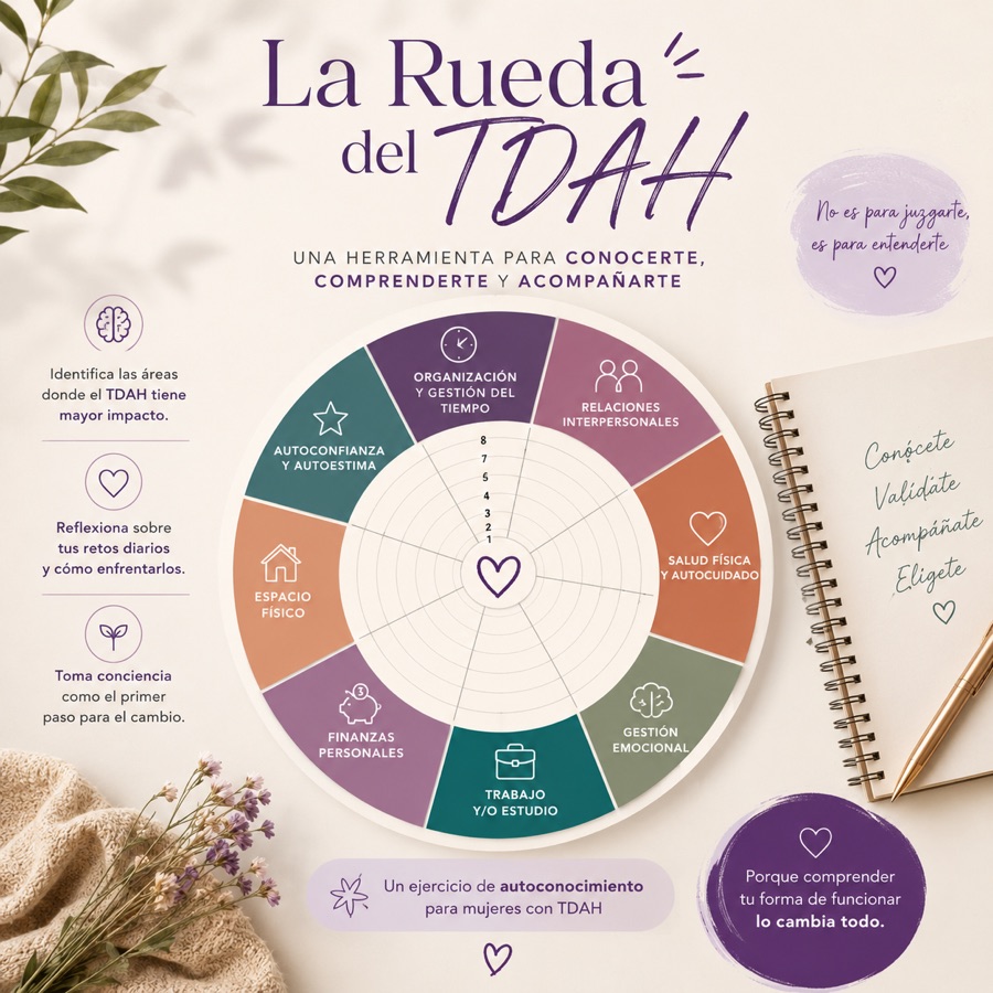 La Rueda del TDAH, herramienta visual de autoconocimiento
